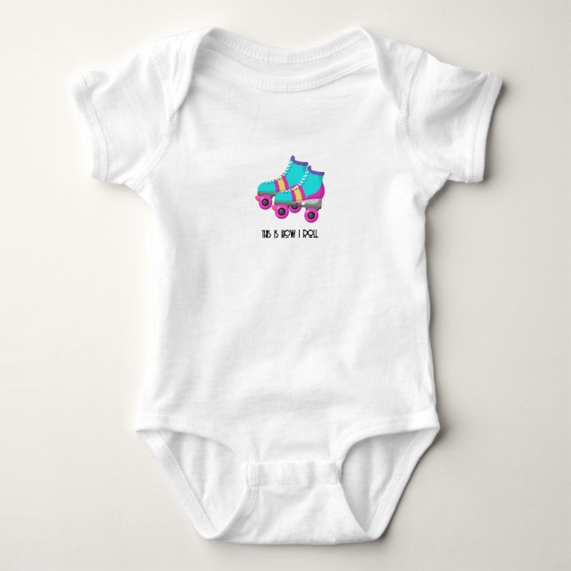 Roller Skates Baby Bodysuit (Front)