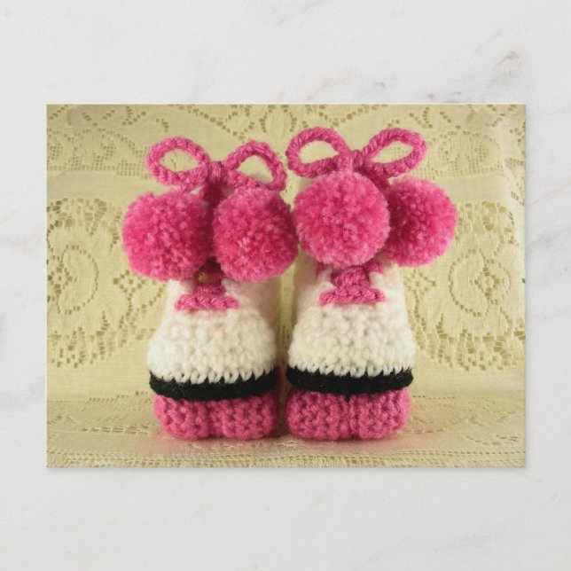 Roller Skates Baby Booties Postcard (Front)