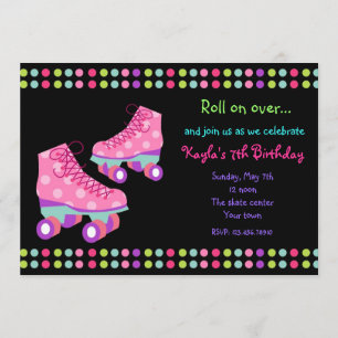 Roller Skates Birthday Party Invitations