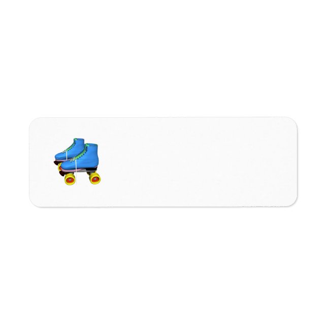 roller skates blue return address label (Front)