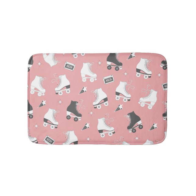 Roller skates cassette pattern. bath mat (Front)