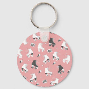Roller skates cassette pattern. key ring