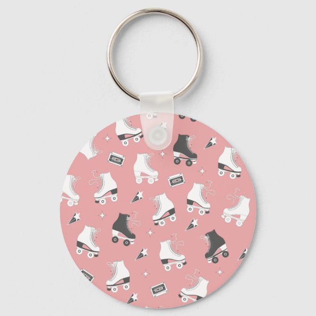 Roller skates cassette pattern. key ring (Front)