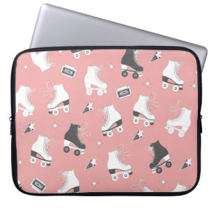 Roller skates cassette pattern. laptop sleeve