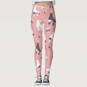Roller skates cassette pattern. leggings