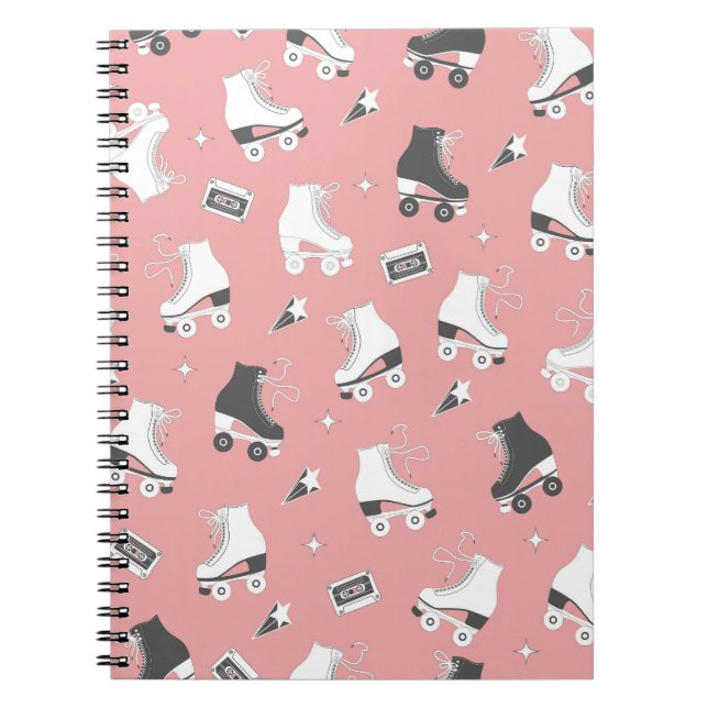 Roller skates cassette pattern. notebook (Front)