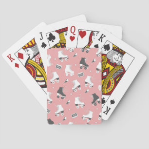 Roller skates cassette pattern. playing cards