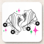 Roller Skates Derby Skating Illustration Coaster<br><div class="desc">Minimalist Roller Skates Drawing. Two quads roller skate illustration. Simple aesthetic roller skating,  roller skates modern illustration. Gift for a roller skater. Roller skates,  quads skates pink aesthetic. Roller skates,  roller skating goodie bag gifts.</div>