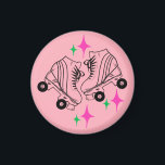 Roller Skates Derby Skating Pink Birthday Party  Magnet<br><div class="desc">Minimalist White Roller Skates Drawing. Two quads roller skate illustration in white. Simple aesthetic roller skating,  roller skates modern illustration. White and pink roller skates illustration design,  gift for a roller skater. Roller skates,  quads skates pink aesthetic. Roller skates,  roller skating goodie bag gifts.</div>