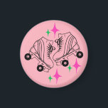 Roller Skates Derby Skating Pink Birthday Party  Magnet<br><div class="desc">Minimalist White Roller Skates Drawing. Two quads roller skate illustration in white. Simple aesthetic roller skating,  roller skates modern illustration. White and pink roller skates illustration design,  gift for a roller skater. Roller skates,  quads skates pink aesthetic. Roller skates,  roller skating goodie bag gifts.</div>