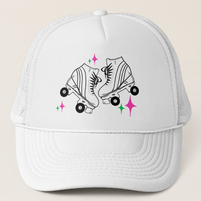 Roller Skates Derby Skating Roller Babe   Trucker Hat (Front)