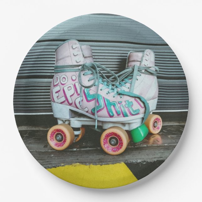 Roller Skates Epic Paper Plate (Front)