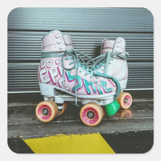 Roller Skates Epic Square Sticker (Front)
