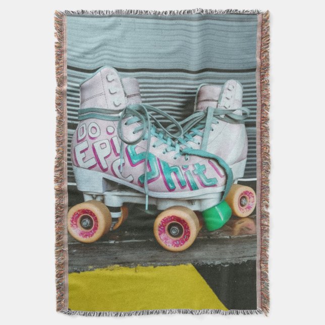 Roller Skates Epic Throw Blanket (Front Vertical)