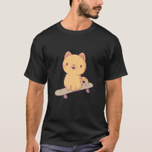 Roller Skates Funny Cat Skating Skateboarding T-Shirt