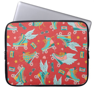 Roller skates in bright colours with and without w laptop sleeve