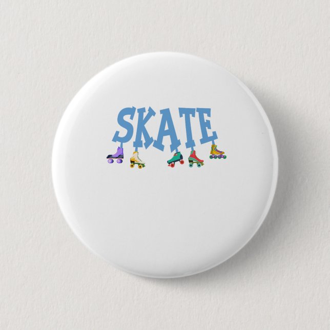 Roller Skates Inline Skating Rollerblading Gift 6 Cm Round Badge (Front)