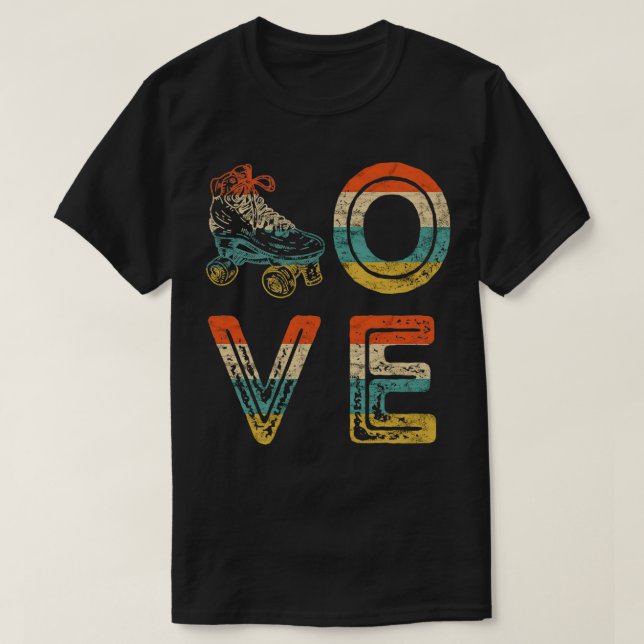 Roller Skates Love Roller Skating 70s 80s Roller S T-Shirt (Design Front)