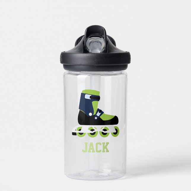 Roller Skates Personalised Water Bottle (Front)