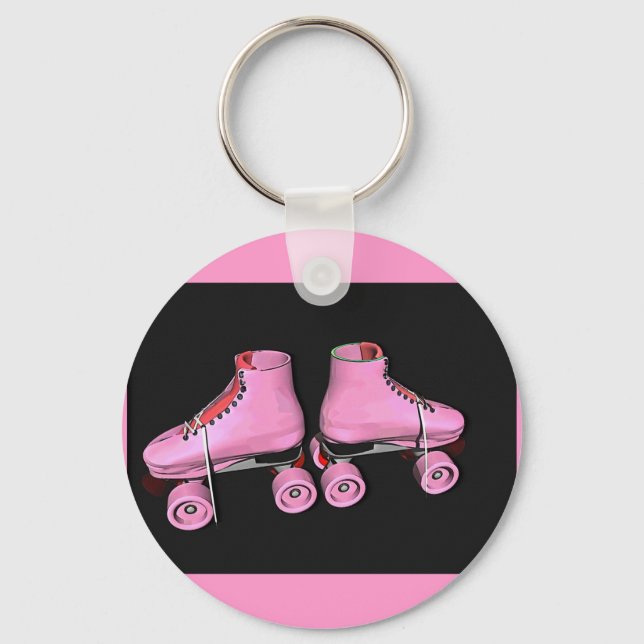 Roller skates pink key ring (Front)