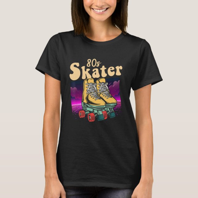 Roller Skates  Rollerskating Eighties Outfit 70s P T-Shirt (Front)