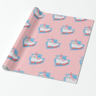 Roller Skates with Watercolor Splash Wrapping Paper