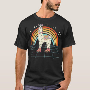Roller Skating Alpaca Skater Skate Retro Vintage 7 T-Shirt