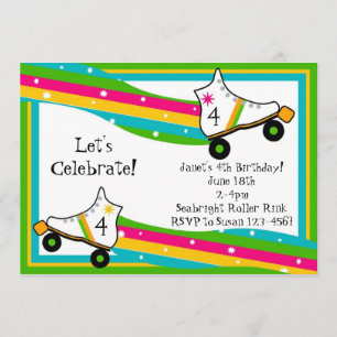 Roller Skating Birthday Invitation