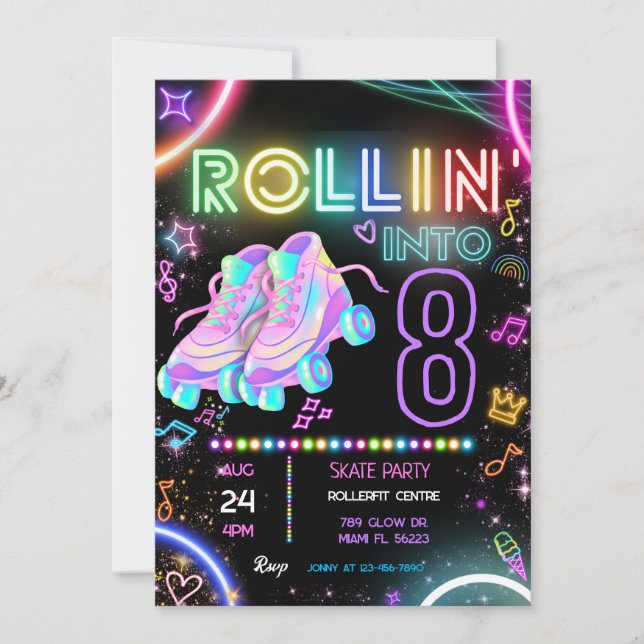 Roller Skating Birthday Invitation (Front)
