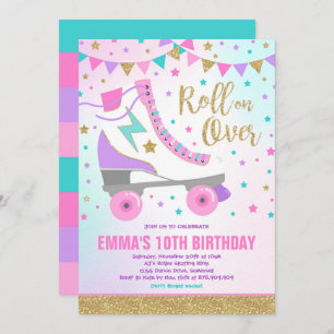 Roller Skating Birthday Invitation Skating Party