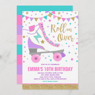 Roller Skating Birthday Invitation Skating Party