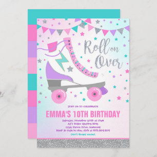 Roller Skating Birthday Invitation Skating Party