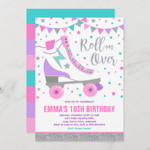 Roller Skating Birthday Invitation Skating Party
