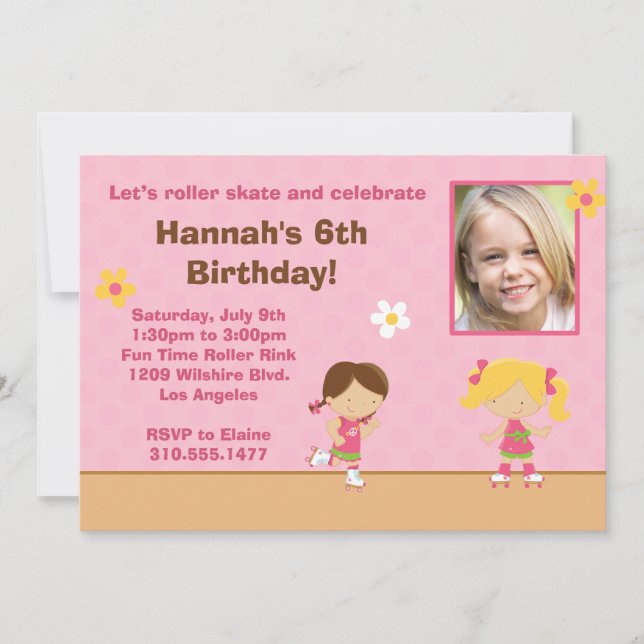 Roller Skating Birthday Party Invitation (Front)