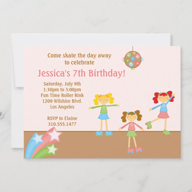 Roller Skating Birthday Party Invitation (Front)