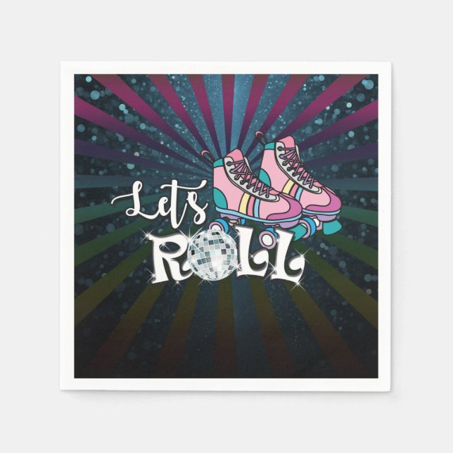 Roller Skating Birthday Party Napkins (Front)