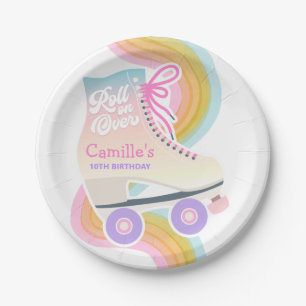Roller Skating Birthday Party  Paper Plate