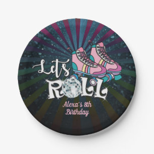 Roller Skating Birthday Party Plate - Custom