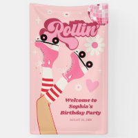 Roller Skating Birthday Party Vinyl Banner