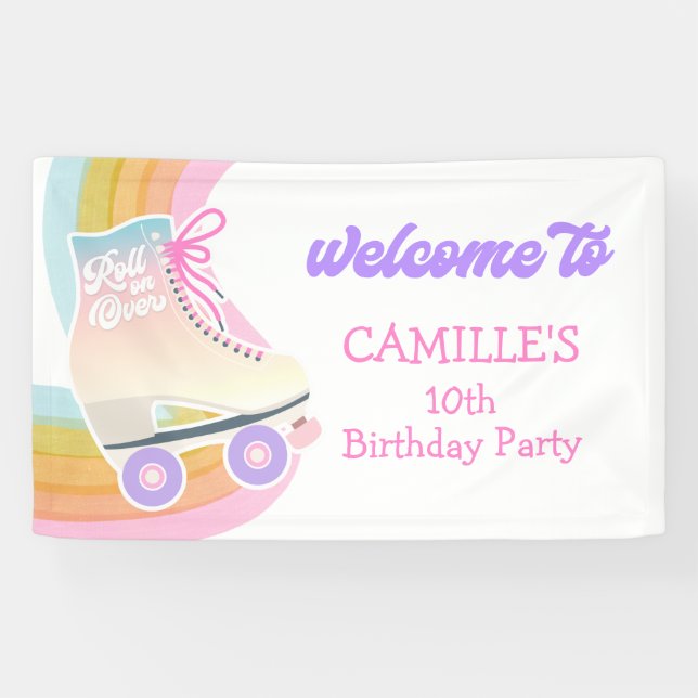 Roller Skating Birthday Party Welcome Banner (Horizontal)