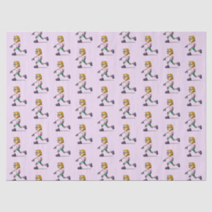 Roller Skating Girl Pink Tissue Paper