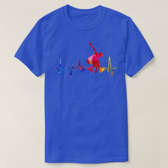 Roller Skating Heartbeat watercolor T-Shirt (Design Front)