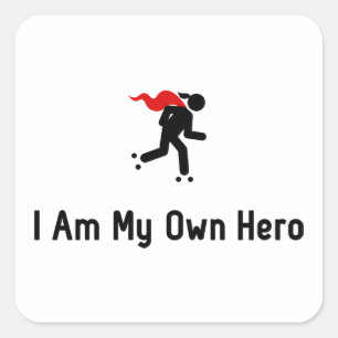 Roller Skating Hero Square Sticker