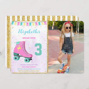 Roller Skating Photo Invitation