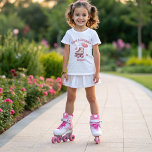 Roller Skating Pink Heart Girl's Birthday Party T-Shirt<br><div class="desc">Create a magical moment for your daughter with our personalised birthday invitation! Featuring a delightful pink roller skate shoe,  heart-shaped balloons,  and sparkling pink glitter,  this invitation is perfect for her special day. Make her celebration unforgettable with this charming and unique design!</div>
