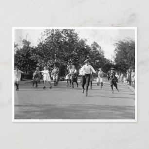 Roller Skating Race Postcard