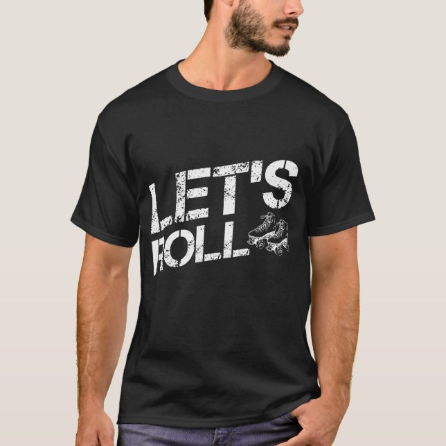 Roller Skating Reto Roller Skate Roller Skater T-Shirt (Front)