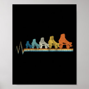 Roller Skating Retro Roller Skate 1970S Retro Poster