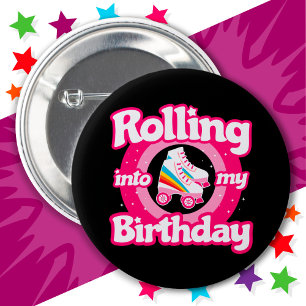 Roller Skating Rink Birthday Party Kids Skate 6 Cm Round Badge