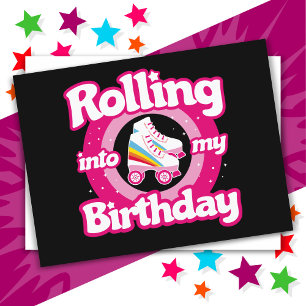 Roller Skating Rink Birthday Party Kids Skate Postcard